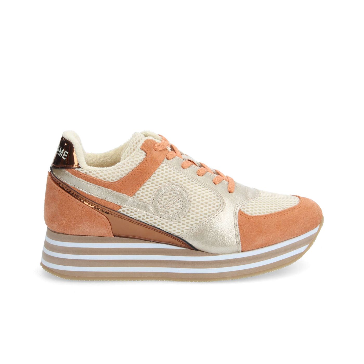 PARKO JOGGER W - MESH/SDE/NACRE - OFF WHITE/LIGHT BROWN/GOLD